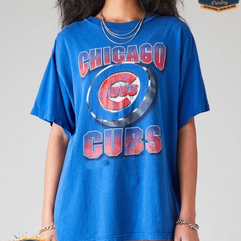 Vintage MLB Chicago Cubs Logo T-Shirt, Chicago Cubs Shirt, MLB World Series Shir